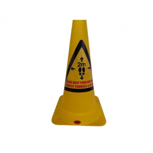 2m Safe Distance Cone - 50cm - Yellow